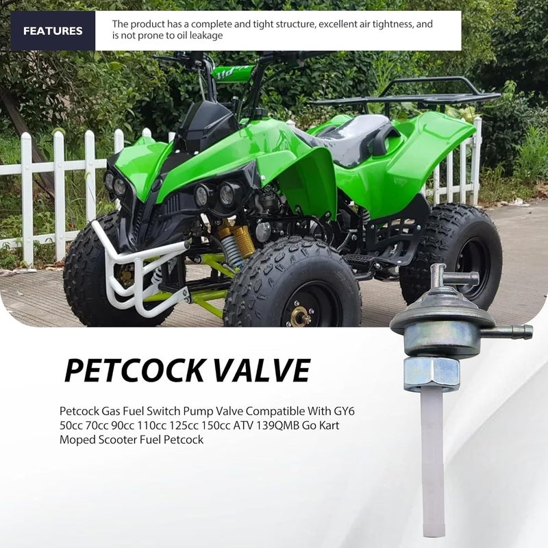 OXCANO Petcock Gas Fuel Switch Pump Valve Compatible With GY6 50cc 70cc 90cc 110cc 125cc 150cc ATV 139QMB Go Kart Moped Scooter Fuel Petcock - Image 3